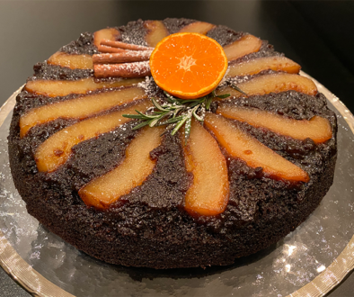 Sticky Toffee Pear Upside Down Cake