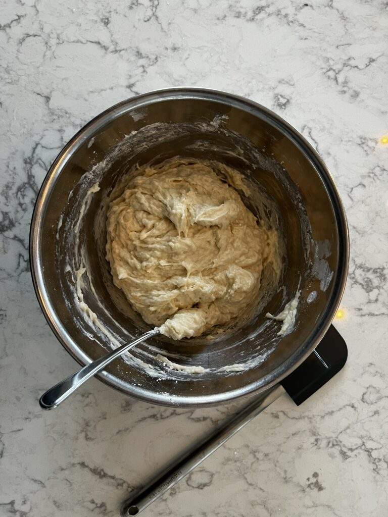 mixing bowl with bread dough