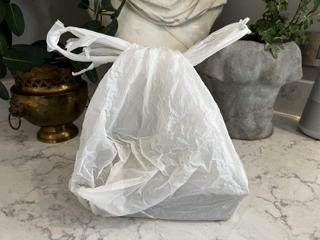 plastic bag containing proofing bread